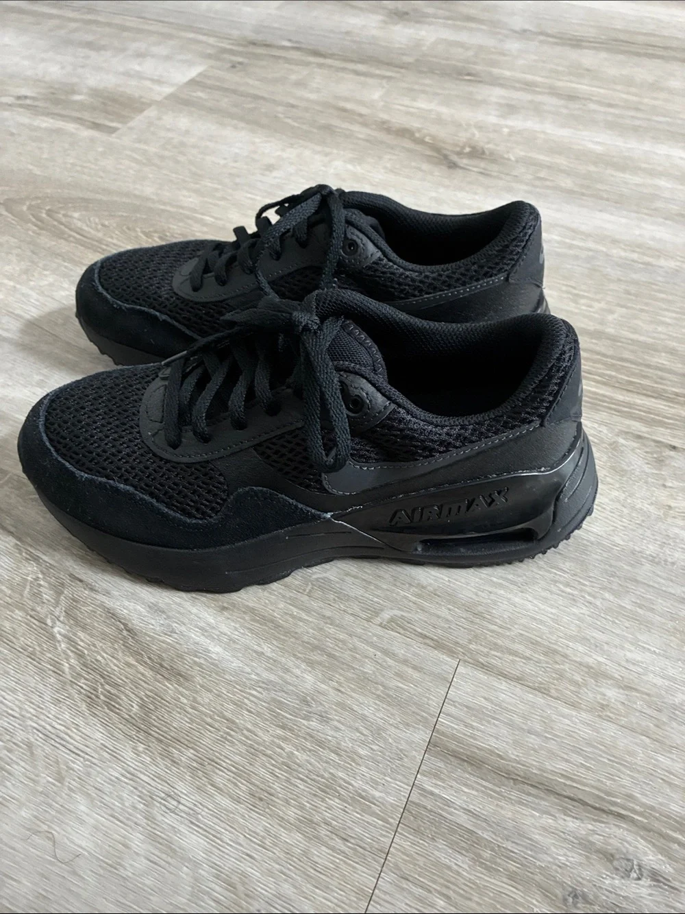 Nike Kids' Black Air Max Mesh & Suede Sneakers
